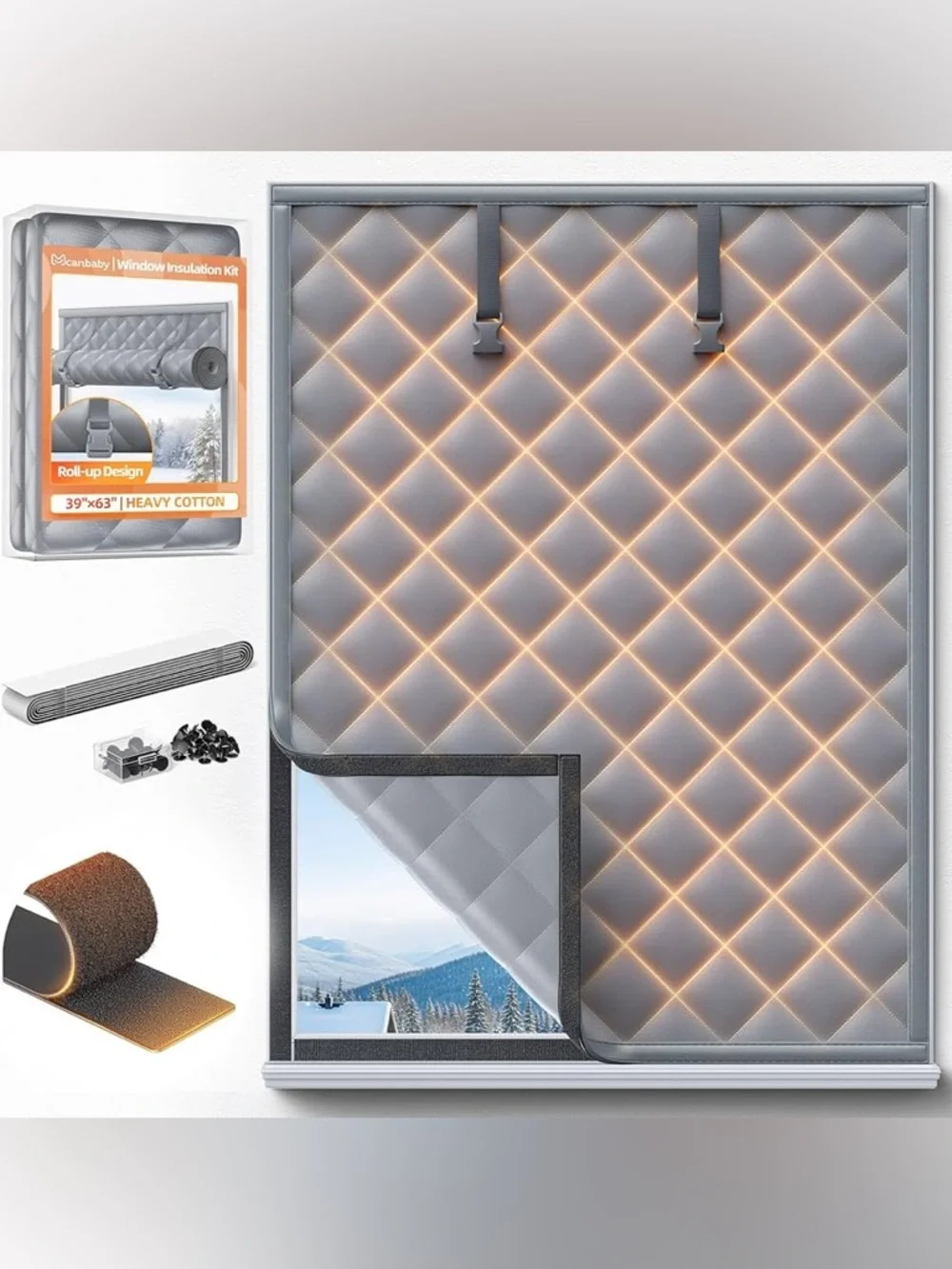 Fanfanwin 2 Set Window Insulation for Winter 63 x 39 Inch